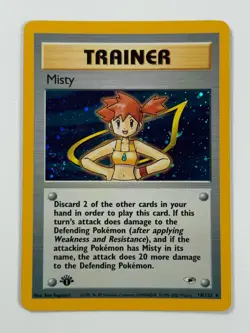 Pokemon Cards Misty 18/132 1ST EDITION Gym Heroes WOTC Holo Rare - Image 1