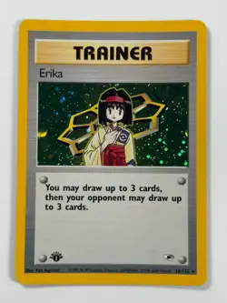 Pokemon Cards Erika 16/132 1ST EDITION Gym Heroes WOTC Holo Rare - Image 1