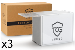 TCG Acrylic Display Case Pokemon Elite Trainer Booster Box Magnetic Lid - 3 Pack - Image 1