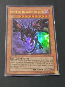 Red-Eyes Darkness Dragon - SD1-EN001 - 1st Ed Ultra Rare MP Yugioh - Image 2