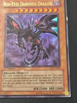Red-Eyes Darkness Dragon - SD1-EN001 - 1st Ed Ultra Rare MP Yugioh - Image 3