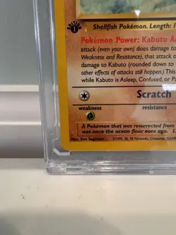 Kabuto 1st Edition Fossil Set Pokemon WOTC TCG Common Card #50/62 LP - Image 4