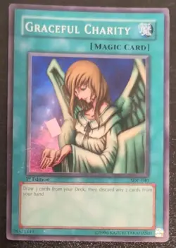 Graceful Charity #SDP-040 Super Rare 1st Edition Yugioh! Card Heavily Played - Image 1