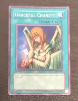 Graceful Charity #SDP-040 Super Rare 1st Edition Yugioh! Card Heavily Played - Image 3