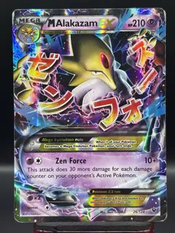 M Alakazam EX 26/124 XY Fates Collide Holo Ultra Rare Pokemon Card MP - Image 1