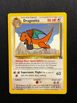 1999 Pokemon TCG Dragonite 5 Black Star Promo Card Movie Promo - Image 1