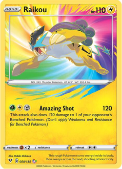 Raikou - 050/185 - Pokemon Vivid Voltage Sword & Shield Amazing Rare Card NM - Image 1