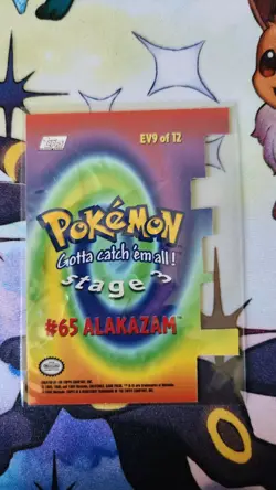 2000 Topps Pokemon TV Animation Series 2 #65 Alakazam Die Cut Card EV9 of 12 - Image 2