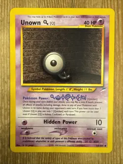 Neo Destiny Unown Q 59/105 Pokemon Card WOTC Vintage NM - Image 1