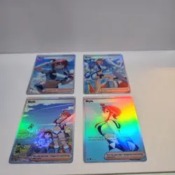 Lot of 4 Custom holo Skyla Trainer Pokemon Trading Card sleeved & top loaded - Image 4