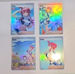 Lot of 4 Custom holo Skyla Trainer Pokemon Trading Card sleeved & top loaded - Image 5