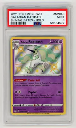 Pokemon Card Galarian Rapidash SV048/SV122 Holo Shining Fates PSA 9 MINT - Image 1