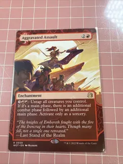 MTG magic 1x Aggravated Assault (M/NM) Wilds of Eldraine Enchanting Tales - Image 1