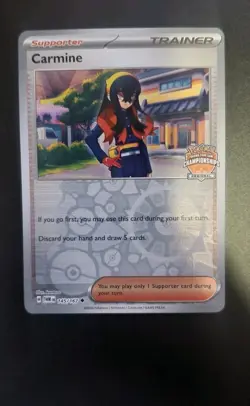 Carmine 145/167 Regional Promo Near Mint Trading Card Game Pokemon - Image 1
