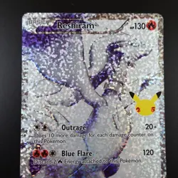 Reshiram 113/114 Pokemon Celebrations Black & White Holo Full Art Card - Image 2