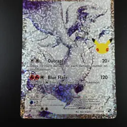Reshiram 113/114 Pokemon Celebrations Black & White Holo Full Art Card - Image 3