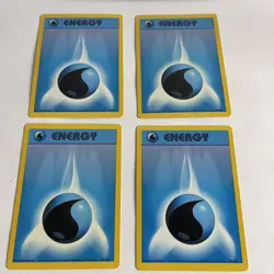 Lot 4 1st Edition Shadowless Water Energy 102/102 Base Set Vintage Pokemon Card - Image 1