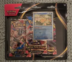 Pokemon TCG Mega Evolution 3-Pack Blister Card Psyduck Foil Promo Card Sealed - Image 1