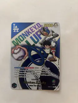 "ONE PIECE * LA DODGERS Promo Card- Monkey D. Luffy EB02 - Un-sealed NearMint" - Image 1