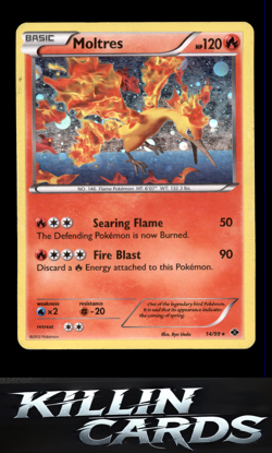 Moltres 14/99 Pokemon Holo Rare Next Destinies Card MP - Image 1