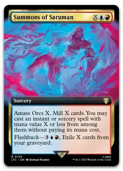 Summons of Saruman (Extended Art) #150 (NM) Lord of the Rings LTC Magic MTG - Image 1