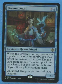 MTG: Planeswalker Stamp: Tarkir: Dragonstorm: Dragonologist: FOIL - Image 1