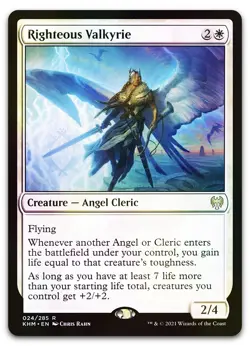 Righteous Valkyrie #24 (Foil) (NM) Kaldheim KHM Magic MTG - Image 1