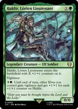 X 1 Haldir, Lorien Lieutenant NM Commander The Lord of the Rings 039 MTG Magic - Image 1