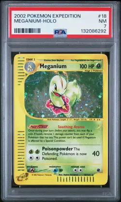MEGANIUM E-Reader Expedition Base Set Holo #18 PSA 7 Vintage Pokemon - Image 1