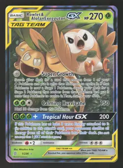 Rowlet & Alolan Exeggutor GX 1/236 Ultra Rare Pokemon SM - Unified Minds - Image 1