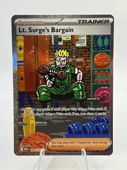 Pokemon TCG - Lt. Surge's Bargain - 185/132 (SIR) - Mega: Mega Evolution - Image 1