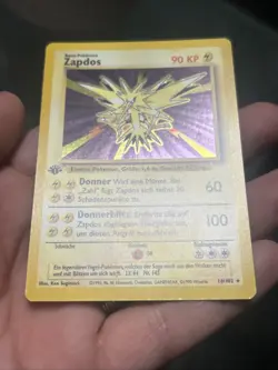 Pokemon TCG Zapdos 16/102 Base Set 1st Edition Holo German- NM - Image 4