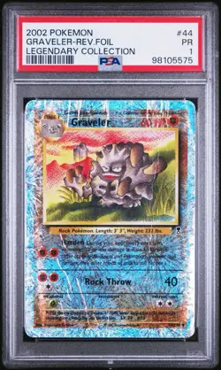 2002 Pokemon TCG Graveler 44/110 Legendary Collection Reverse Holo PSA 1 Low Pop - Image 1
