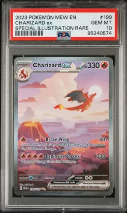 2023 POKEMON MEW EN-151 SPECIAL ILLUSTRATION RARE #199 CHARIZARD EX PSA 10 - Image 1