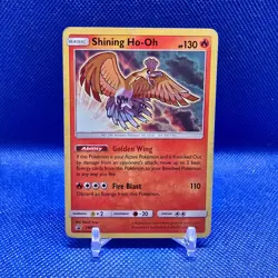 POKEMON Shining Ho-Oh SM70 Sm Holo Black Star Promo LP/MP - Image 1
