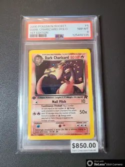 PSA 8 2000 POKEMON ROCKET #4 DARK CHARIZARD-HOLO 1ST EDITION - Image 1