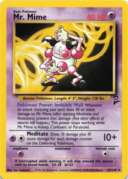 Pokemon - Mr. Mime #027/130 - Base Set 2 Rare - Image 1