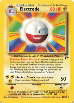 Pokemon - Electrode #025/130 - Base Set 2 Rare - Image 1