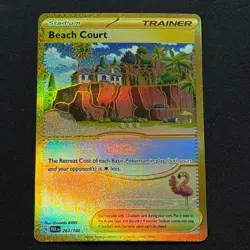 Beach Court 263/182 Gold Hyper Rare SV04: Paradox Rift Pokemon TCG NM/M - Image 1