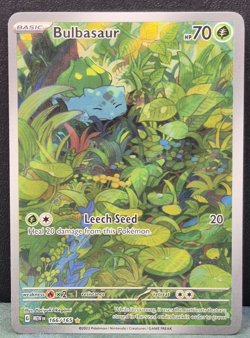 Bulbasaur Illustration Rare 166/165 Pokemon Scarlet & Violet 151 TCG Near Mint - Image 1