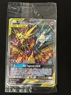 Pokemon TCG Moltres Zapdos Articuno GX SM210 Stained Glass Promos Holo SEALED - Image 1