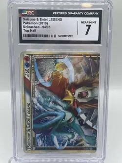 Suicune Entei LEGEND (Top) 94/95 Unleashed Holo Pokemon TCG Card CGC 7 NM - Image 1