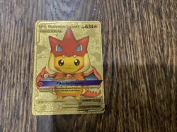 Pokemon Pikachu Set Of 7 Tag Cosplay Gold Foil Fan Art Cards - Image 3
