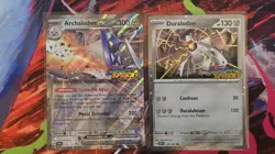 Archaludon ex 130/191 + Duraludon 129/191 Surging Sparks Stamped Promo Cards NM - Image 1