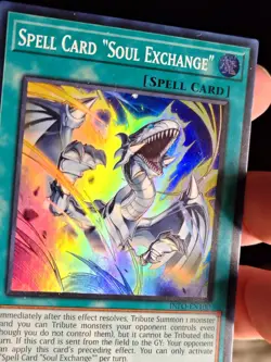 Spell Card "Soul Exchange" Super Rare INFO-EN100 NM 1st Edition Yu-Gi-Oh! NM - Image 3