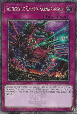 RA04-EN103 Destructive Daruma Karma Cannon - Quarter Century Secret Rare Card - Image 1