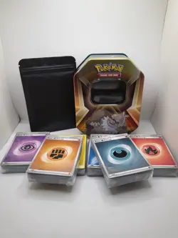 Pokemon Cards Random Bulk Lot of 50 w/ Tin C/UC/R/Holo/Reverse - Image 1