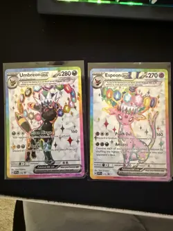 Pokemon TCG Umbreon 176 & Espeon ex 175 Promo Set Prismatic English Card - Image 1