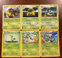 6-Card Grass Starter Evolution Lot - Turtwig Line + Snivy Line - Serperior Holo - Image 1