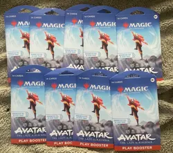 Lot of 9:Magic the Gathering Avatar:The Last Airbender sleeved Play Booster Pack - Image 1